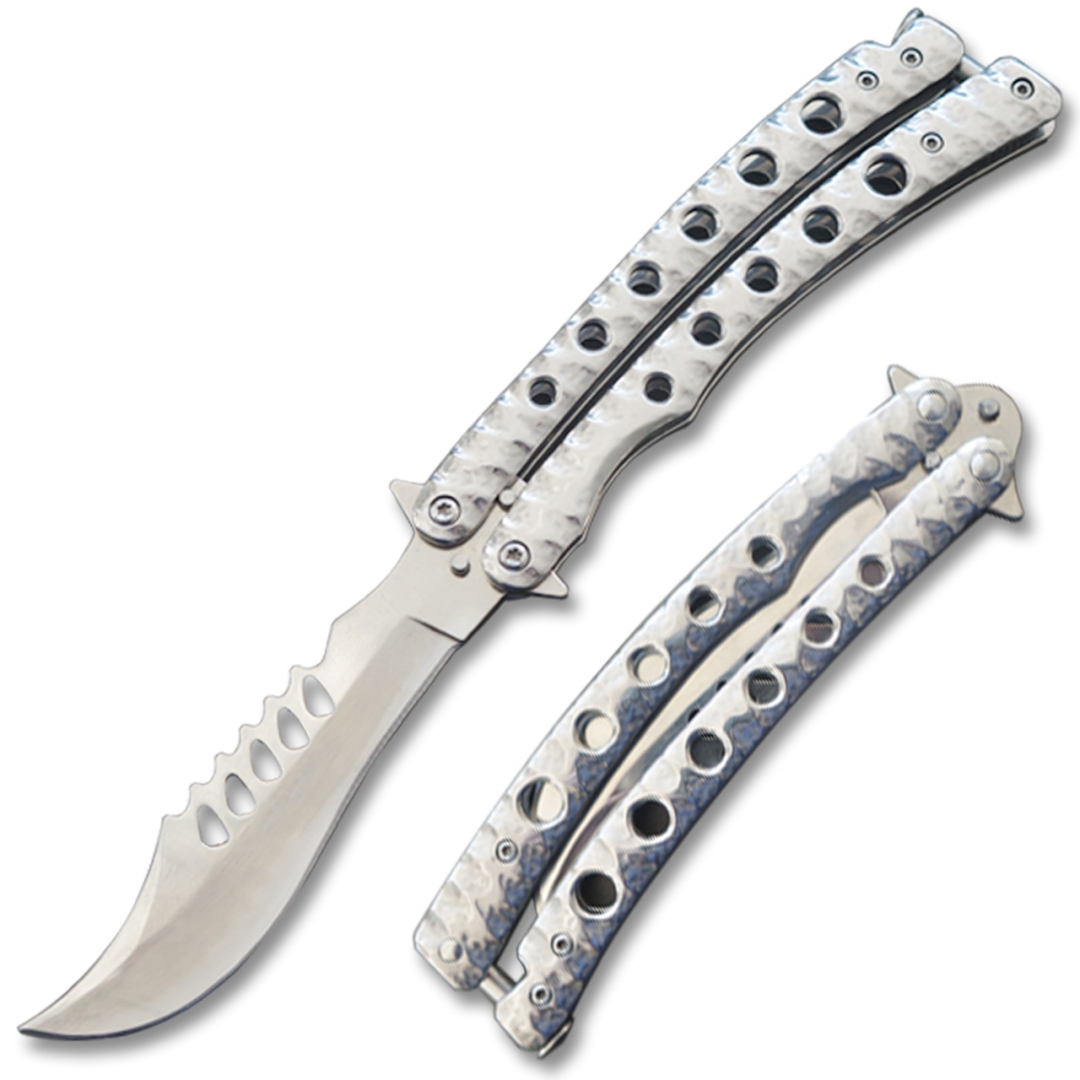 Butterfly Knife Balisong Rosewood Wood Handle